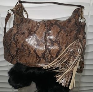 G.I.L.I. Leather Snakeskin Shoulder Bag